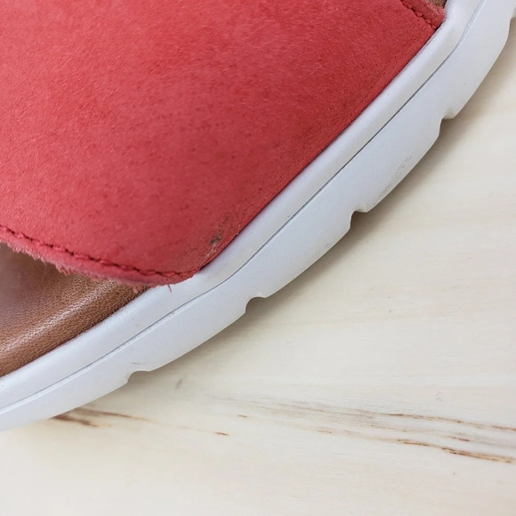 Corso Como Tanyah Sandal Size 10 Coral Red Asymmetrical Elastic Straps Slip on - Picture 14 of 16